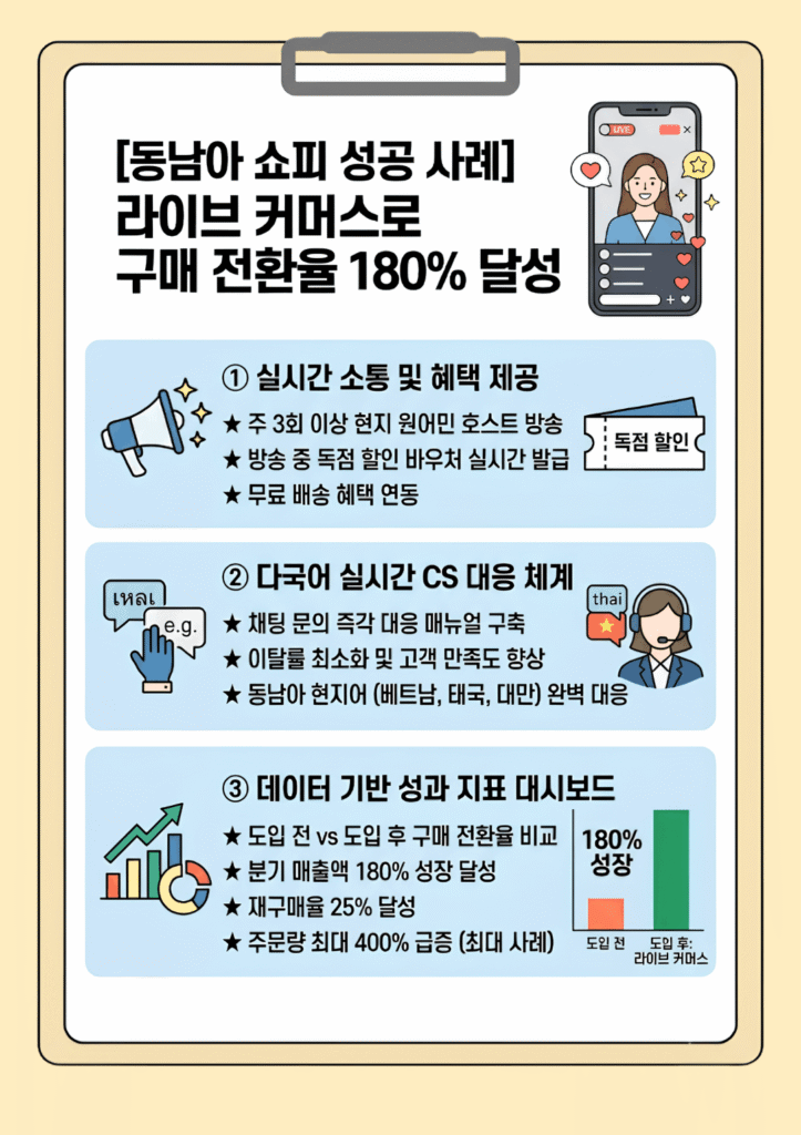 동남아 쇼피 라이브 커머스 연계 할인 바우처 및 실시간 다국어 CS 대응 체계