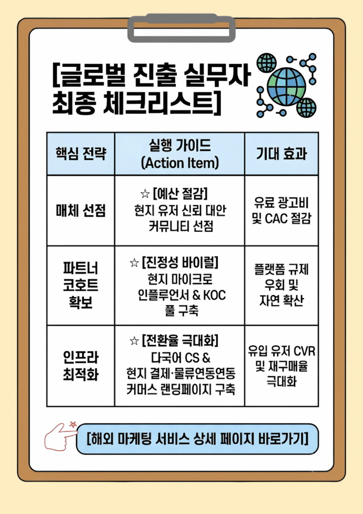 해외 마케팅 진출 전 최종 점검 실무 체크리스트 및 글로벌 전략 가이드 요약