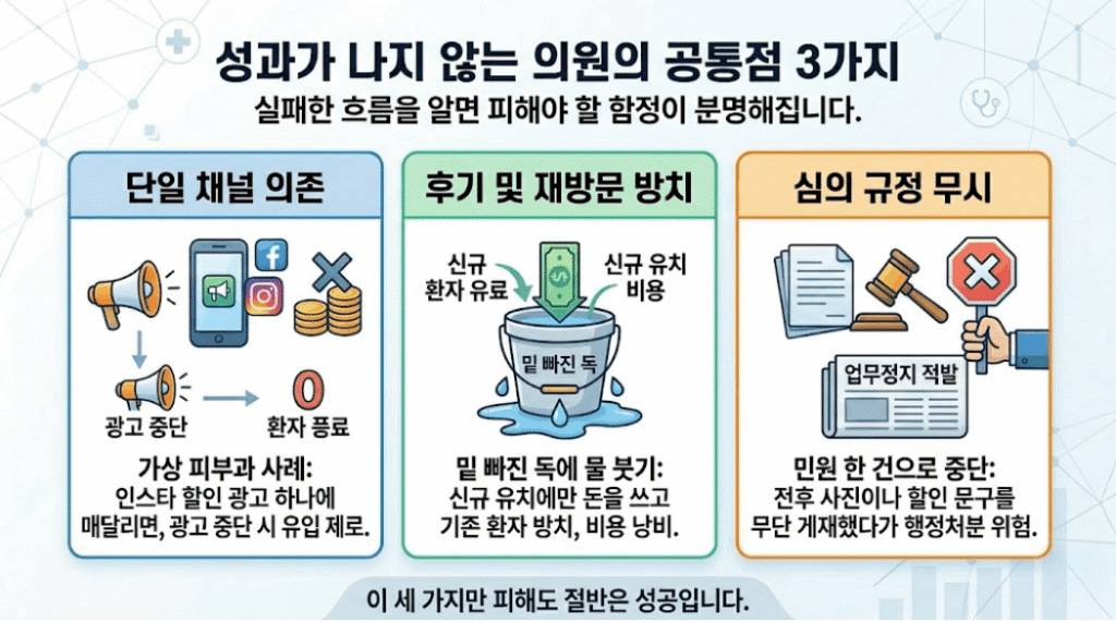 병원 마케팅 실패하는 의원 공통점 3가지