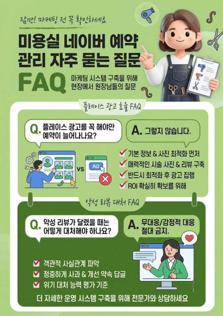 미용실 네이버 플레이스 광고 효율 및 악성 리뷰 대처법 관련 자주 묻는 질문