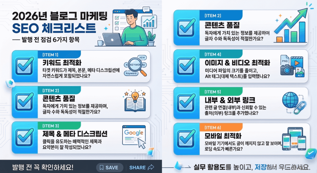 2026년 블로그 마케팅 SEO 체크리스트