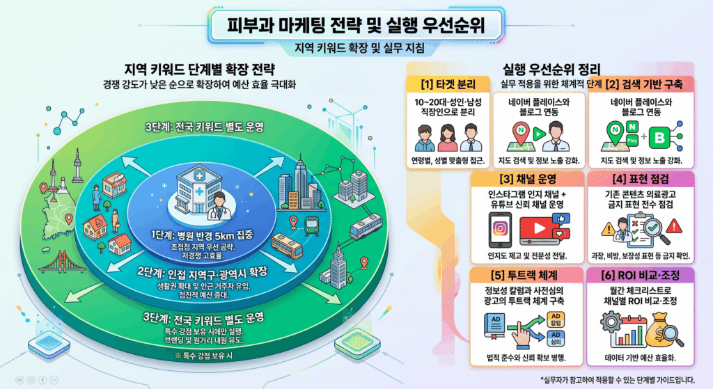 여드름치료마케팅 지역 키워드 확장 단계별 로드맵 5km 광역 전국