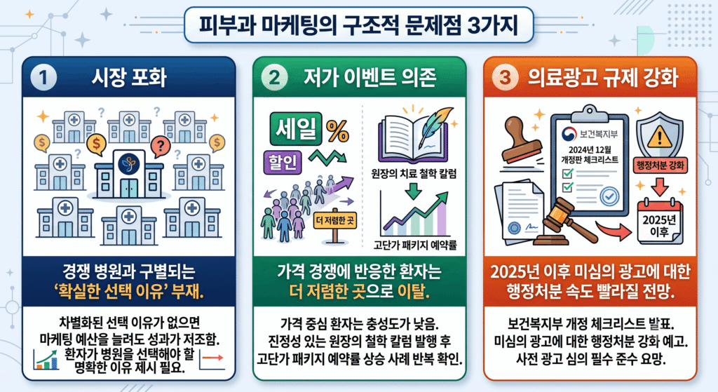 피부과 여드름치료마케팅 어려운 이유 시장포화 저가이벤트 의료광고규제 3가지 구조적 문제